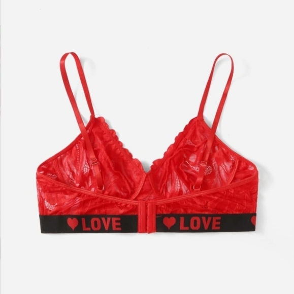 RED ROMANTIC LOVE BRALETTE - Picture 2 of 8